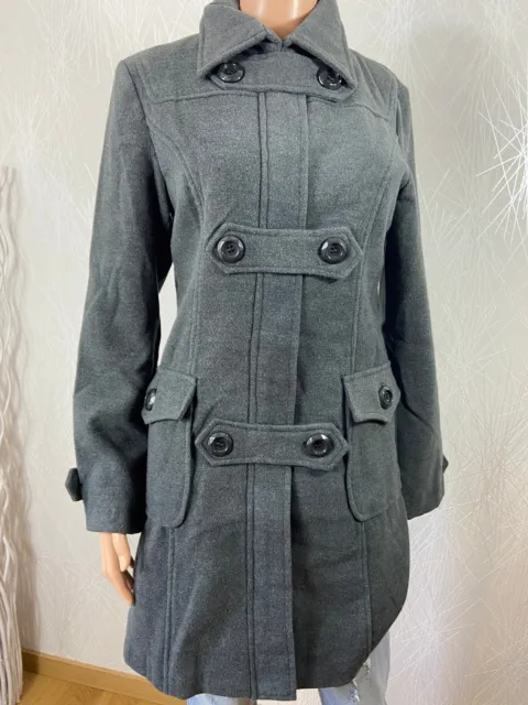 Manteau duffle-coat doublé laine gris Zafa - 38 2