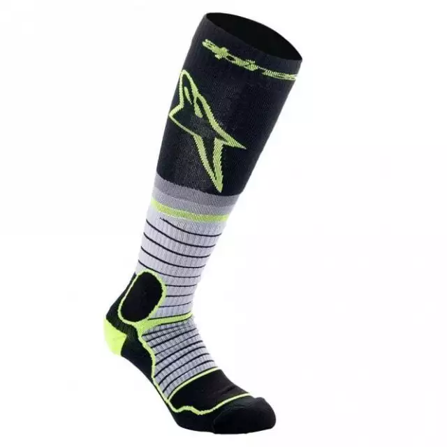 Alpinestars (Adult) MX Pro MX Motocross Enduro Socks (Black/Grey/Yellow Fluo)