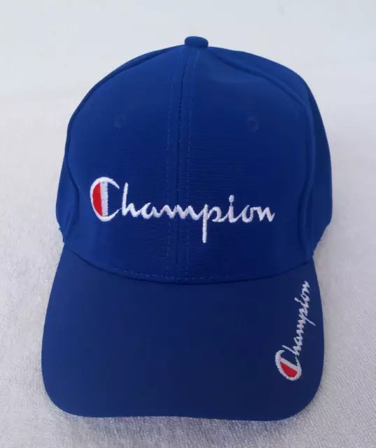 New Champion Baseball Cap In Blue Breathable Curved Brim One Size Fits All