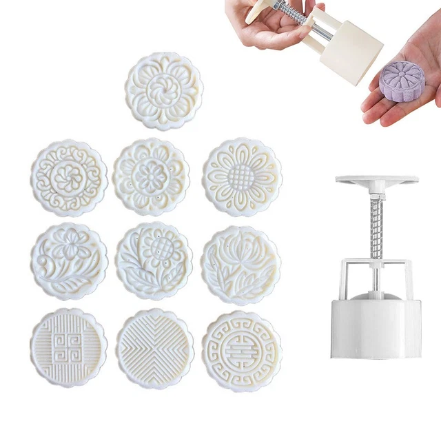 Forma mooncake francobolli muffa torta luna non appiccicoso rotondo bianco