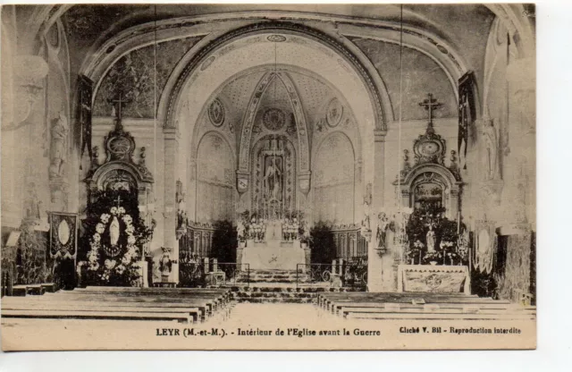 LEYR - Meurthe and Moselle - CPA 54 - pre-war church interior