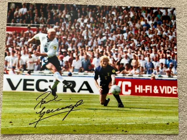 Paul Gascoigne Hand Signed 14x11 England Photo. (3)