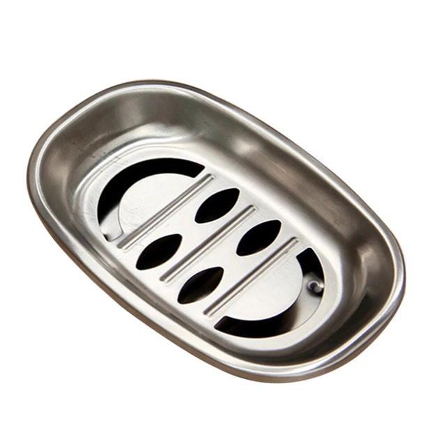 Doble capa de acero inoxidable creativo caja de jabón para baño cocina
