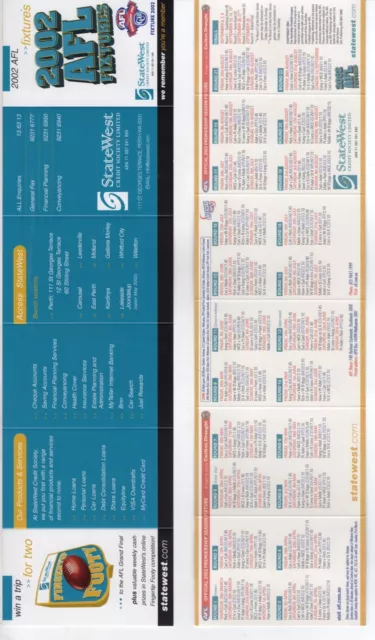 AFL Fixture List - 2002 State West Credit Society