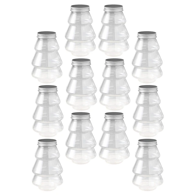 12 Pcs Empty Bottles Christmas Candy Holder Sweet Jar Tree Juice Drinking Child