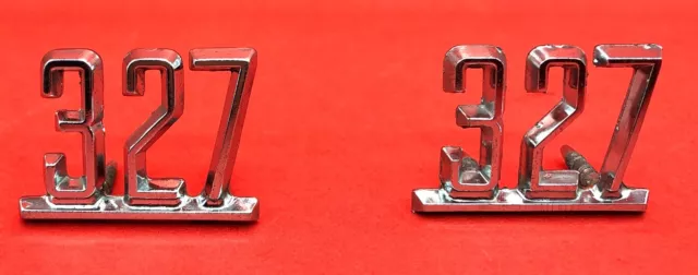1964 - 1967 Chevy Impala Chevelle Camaro Nova 327 Emblem Oem 3863853 Gm (Pair)