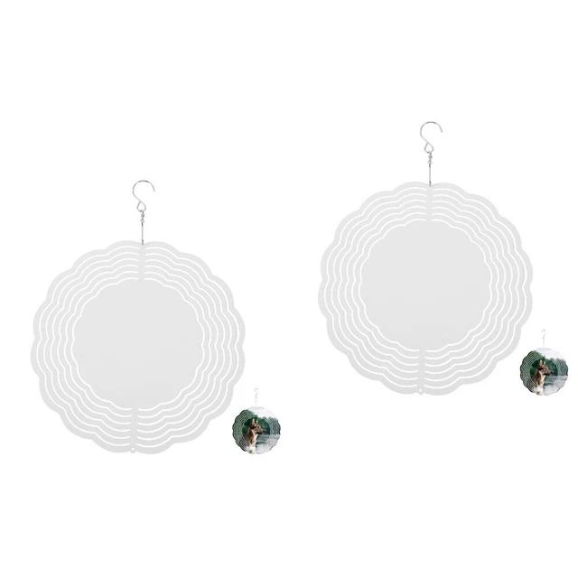 2pcs Sublimation Blanker Windspinner Dekor im Freien Gartenhof Hof Fenster