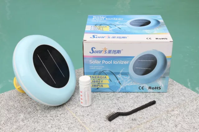 NEW Solar Swimming Pool Ionizer Ioniser Copper Silver Clean Water less Chlorine