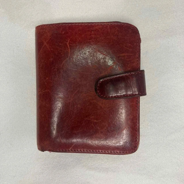 Vintage Coach Red Compact Bi Fold Kisslock Wallet