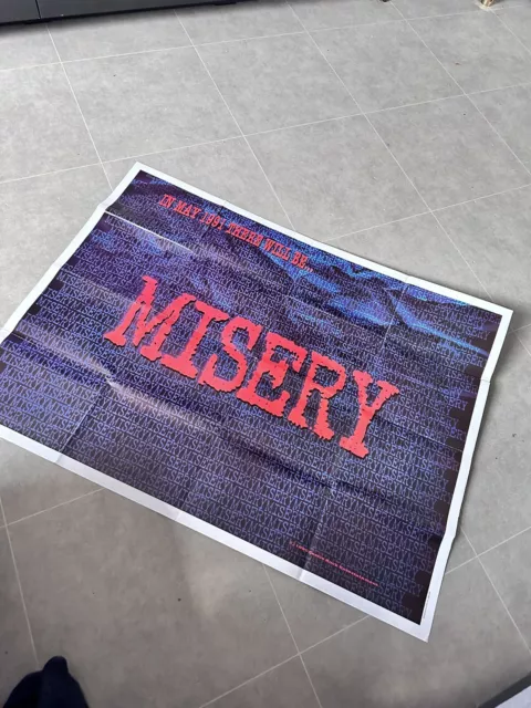 MISERY - Original Quad Cinema Poster 1990 - Teaser - Stephen King - James Caan