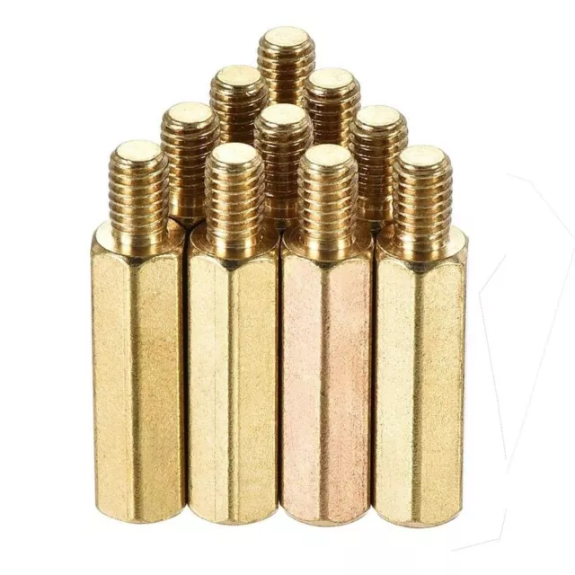 10pcs M4x20mm+6mm Hex Brass Standoff Spacer Gold for PCB Motherboard