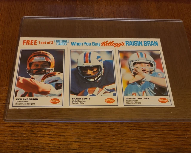 KEN ANDERSON FRANK Lewis Gifford Nielson 1982 Kellogg's Raisin Brand