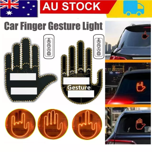 Cheap LED Gesture Light with Remote Car Finger Light Road Rage Signs Middle Finger  Gesture Light Hand Lamp Auto Accessories