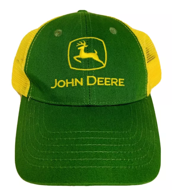 John Deere K-Products Youth Kids Baseball Hat Embroidered Green yellow Mesh Back