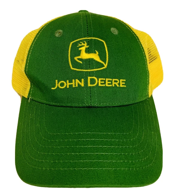 John Deere K-Products Youth Kids Baseball Hat Embroidered Green yellow Mesh Back