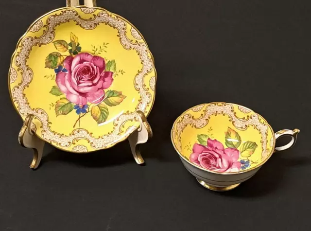 Paragon Fine China Tea Cup & Saucer Victoria Pattern Cabbage Rose England