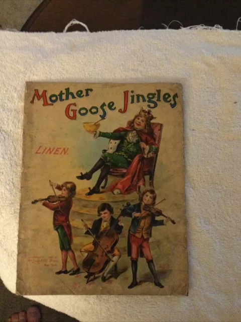 Scarce Book, Mother Goose Jingles, C.1907, McLoughlin Bros., NY, Linen