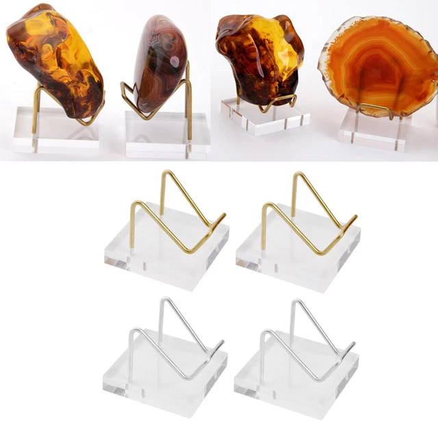 4x Display Stand Fossil Mineral Bergkristallkugel Achat Acryl Stand