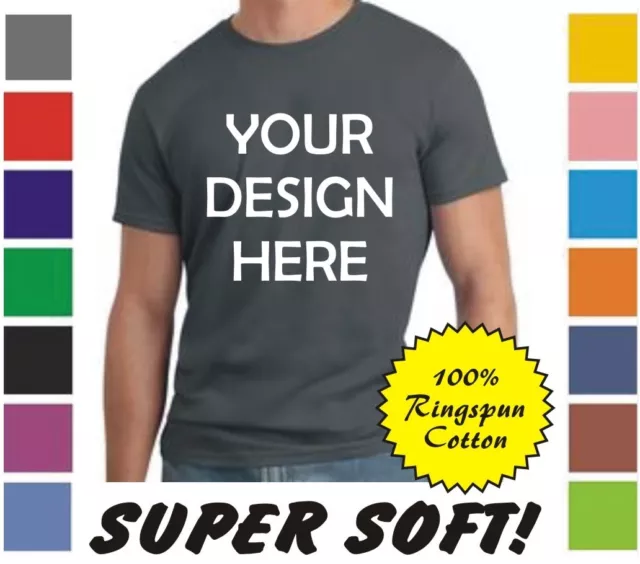 50 Custom Screen Printed COLOR Ringspun Cotton T-Shirts - $6.00 each