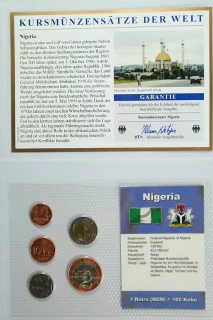Nigeria - KMS Kursmünzensatz Bilster Noppenfolie BTN Münzen / 2