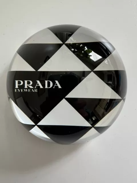 Prada Eyewear Paper Weight Desk Organizer Office Dorm Bedroom Black & White EUC!