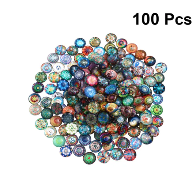 200 PCS M Mixed Mosaic Tiles Photo Glass Cabochons DIY Earrings Craft