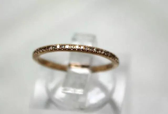 K LA R 14k Rose Gold DIAMOND ETERNITY BAND RING size 5