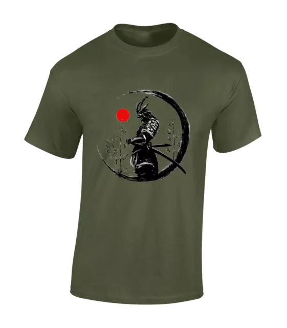 Painted Samurai Mens T Shirt Japan Japanese Comic Manga Anime Geisha Fashion