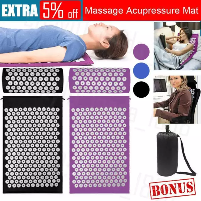 Acupressure Mat Yoga Massage Shakti Sit Lying Mats Pillow Pain Stress Pain Relax