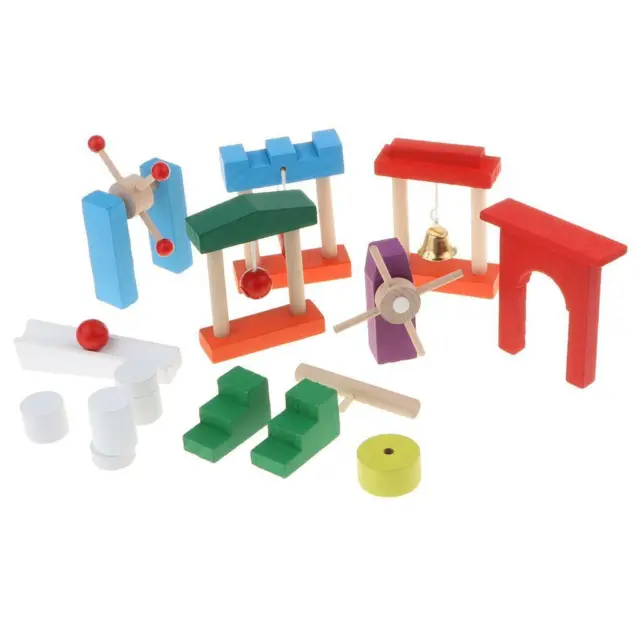 Wooden   Roadblock Blocks Set, 10 Set Colorful Dominoes Building Blocks