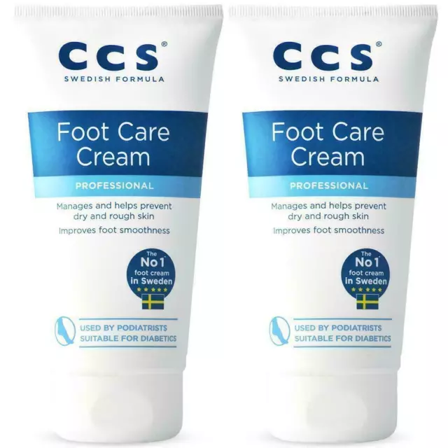 2 x CCS Foot Care Moisturising Cream For Dry Skin/Cracked Heels 175 ml