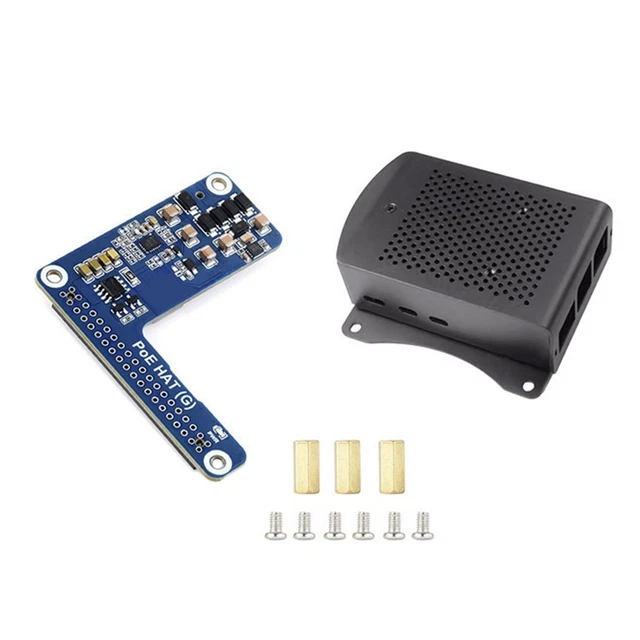 FOR 5 PoE HAT (G)+Case+3007PWM Fan 802.3af/ for 5 POE Ethernet ...