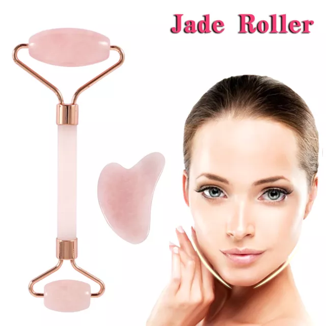 Gua Sha Jade Face Neck Body Massage Roller for Anti-Ageing Skin Care UK BT