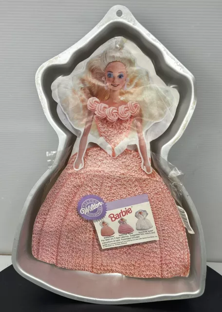 Vintage 1992 Wilton Barbie Mattel Aluminum Cake Pan Stock No. 2105-2551; NOS