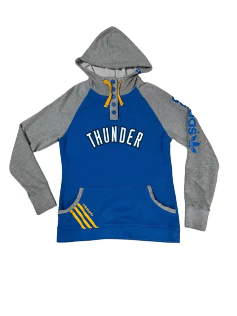 Adidas Oklahoma City Thunder Hoodie Women’s Medium Trefoil Logo Spellout NBA