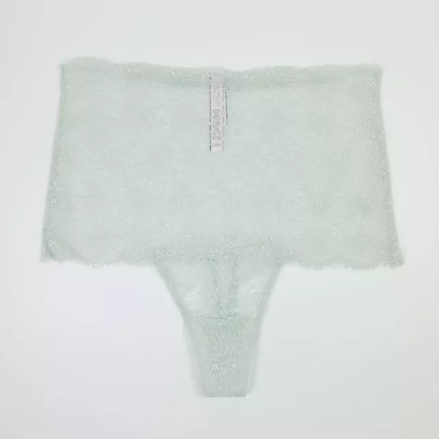 Perizoma verde Victorias Secret pizzo a vita alta UK piccole mutandine lingerie
