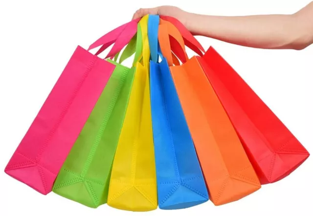 30 X Non-woven Party Bags Treat Tote Bags with Handles with 6 Colours