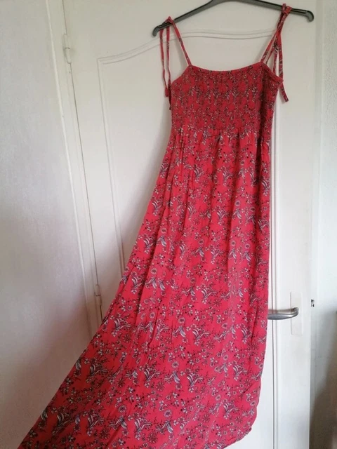 Robe Longue D'Été PEACE & LOVE - Bleu Et Blanc Tie-Dye - Taille L (42) - Viscose - Neuf Avec Étiquettes - Espagne