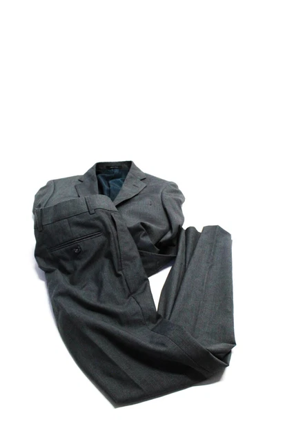 T.O. Collection Boys Gray Two Button Blazer Matching Pants Suit Set Size 16