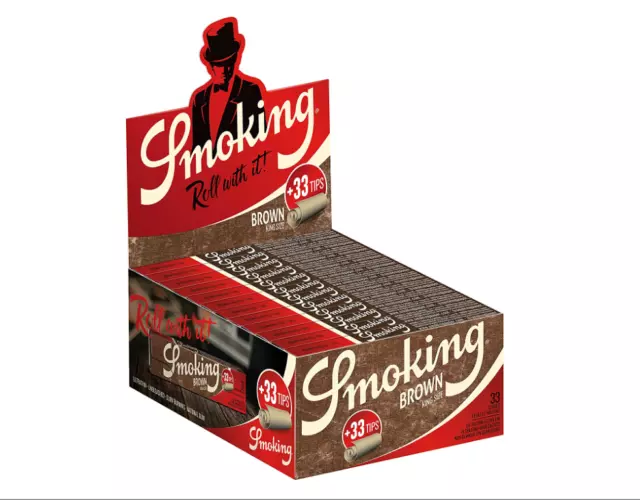 SMOKING   Zigarettenpapier King Size Brown + Tips 1 Box mit 24 pck