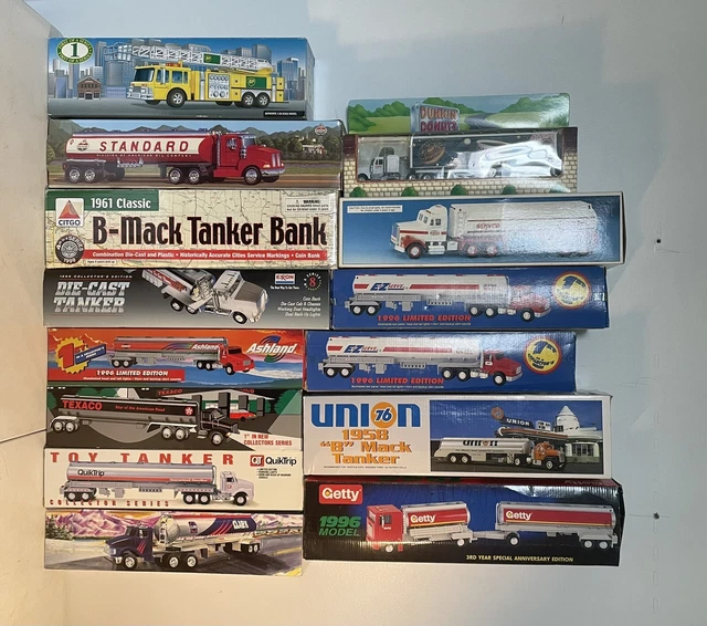 Lot of 14 Gas Oil Toy Tanker Trucks 1994 1996 76 Union BP Exxon Getty Amoco NIB