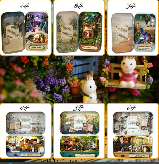 Wooden Puzzle Box Theater DIY Mini Dollhouse Model Home Decor Kids Toy Gift