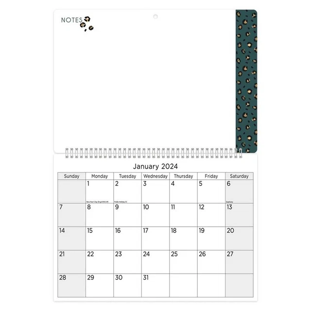 2024 FAMILY CALENDAR Monthly Memo Wall Illustrated With Pen Animal