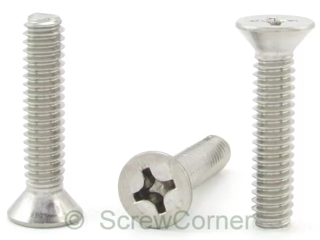 Vis à Tête Fraisée Cruciforme 1/4-20 UNC X 3/4 A2 Inox Phillips Flat Tête 18-8