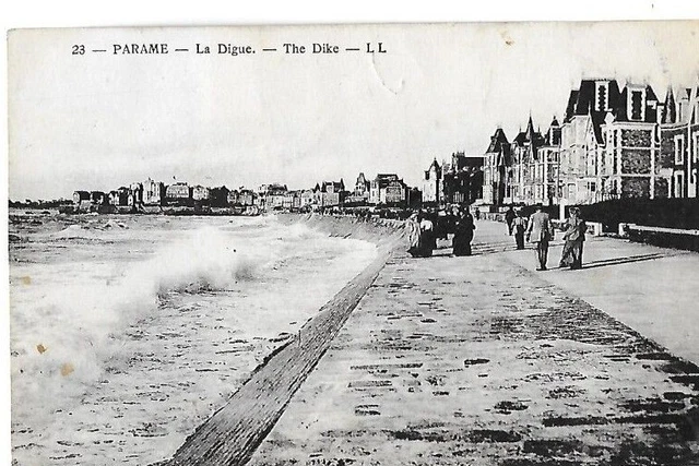 CPA carte postale ancienne PARAME digue et bord de mer animée