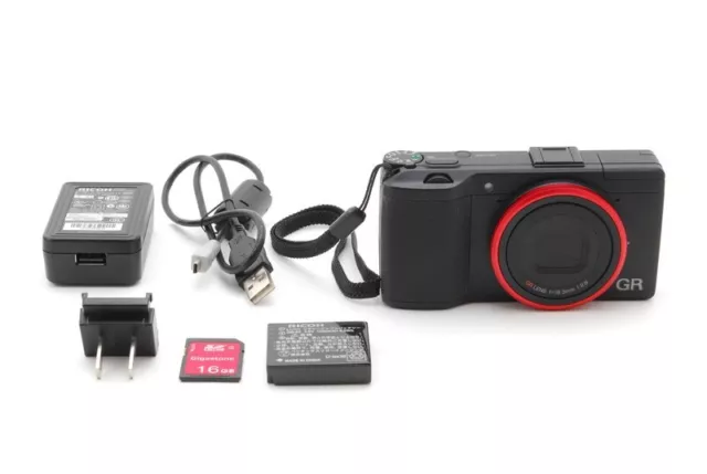 SH:196【TOP MINT w/Strap】 RICOH GR 16.2MP Digital Compact Camera Black From JAPAN