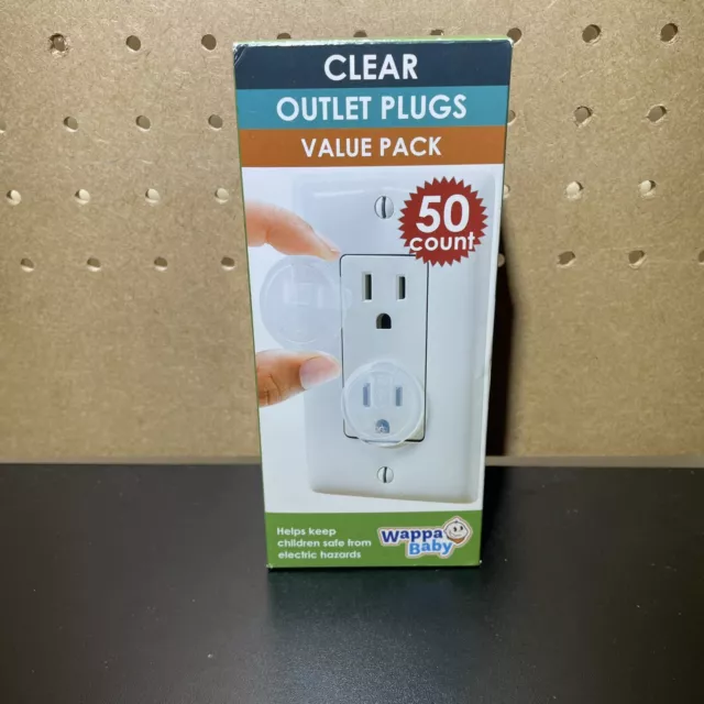 Clear Outlet Covers 50 Pack Value Pack Baby Safety Outlet Plug Covers- NEW