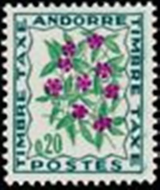 ANDORRE FRANCAIS STAMP TIMBRE TAXE N° 49 " FLEURS DES CHAMPS 20c. " NEUF xx TTB