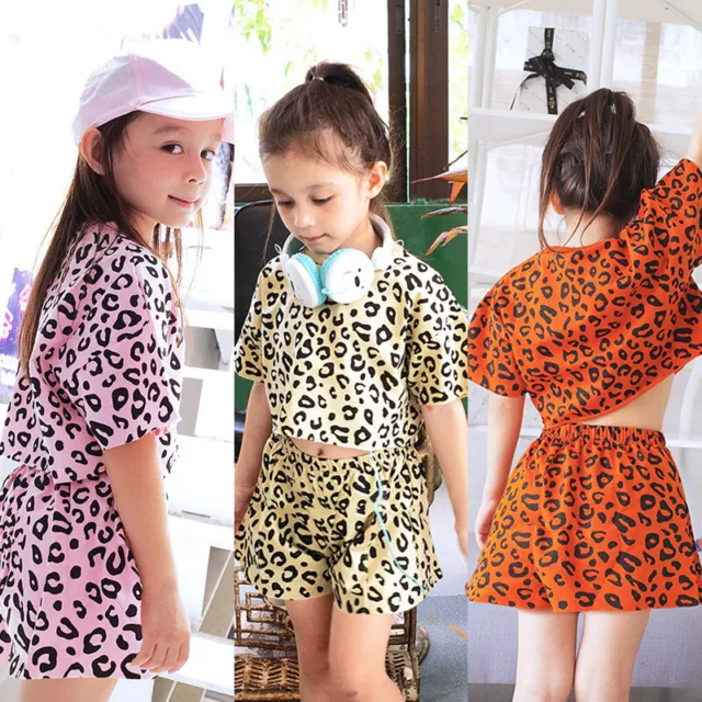 Toddler Kids Baby Girl Clothes Leopard Shorts Top T-shirt Pants Trousers Outfits