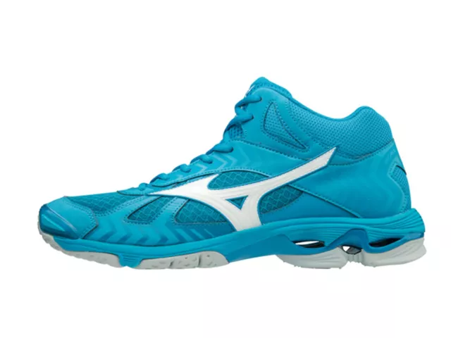 Mizuno Scarpe Pallavolo Volley Uomo  V1Ga186598  Wave Bolt 7 Mid Blue Jewel/Whit